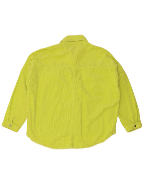 Zara Dame Oversized Corduroy Shirt UK 14 Medium Gul Bomuld
