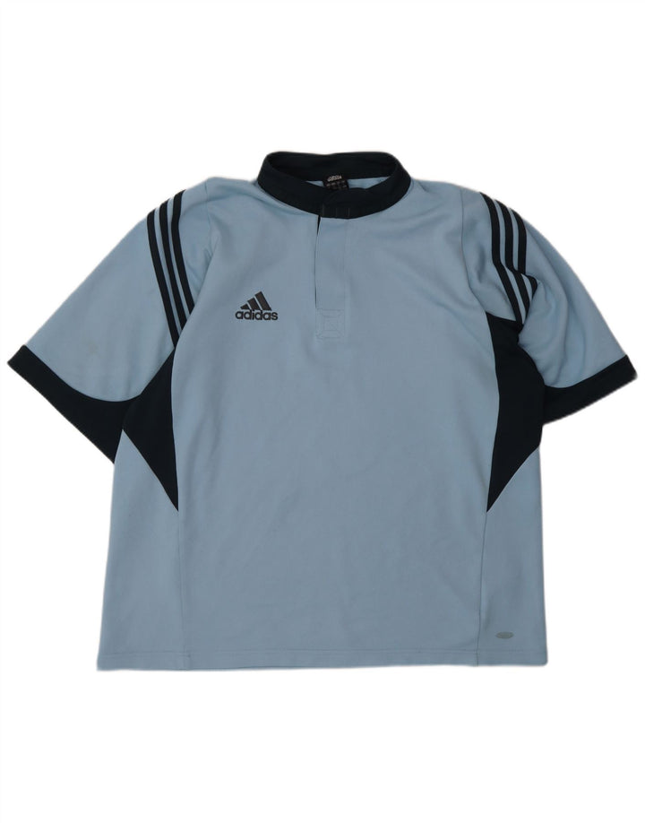 Adidas Polo Shirt til mænd, stor blå farveblok polyester