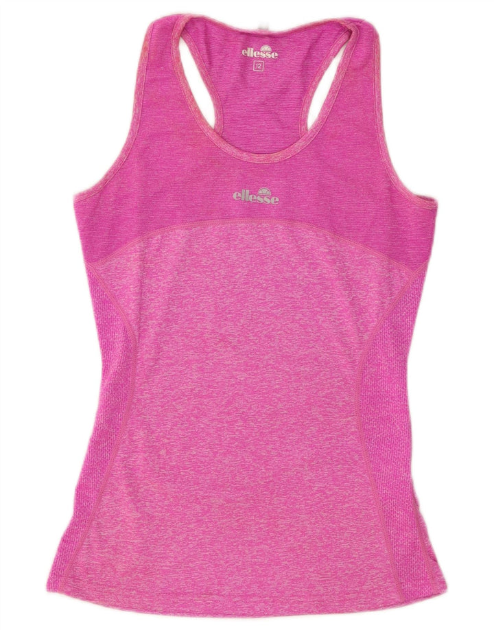 Ellesse Damevest Top UK 12 Medium Pink Flecked Polyester