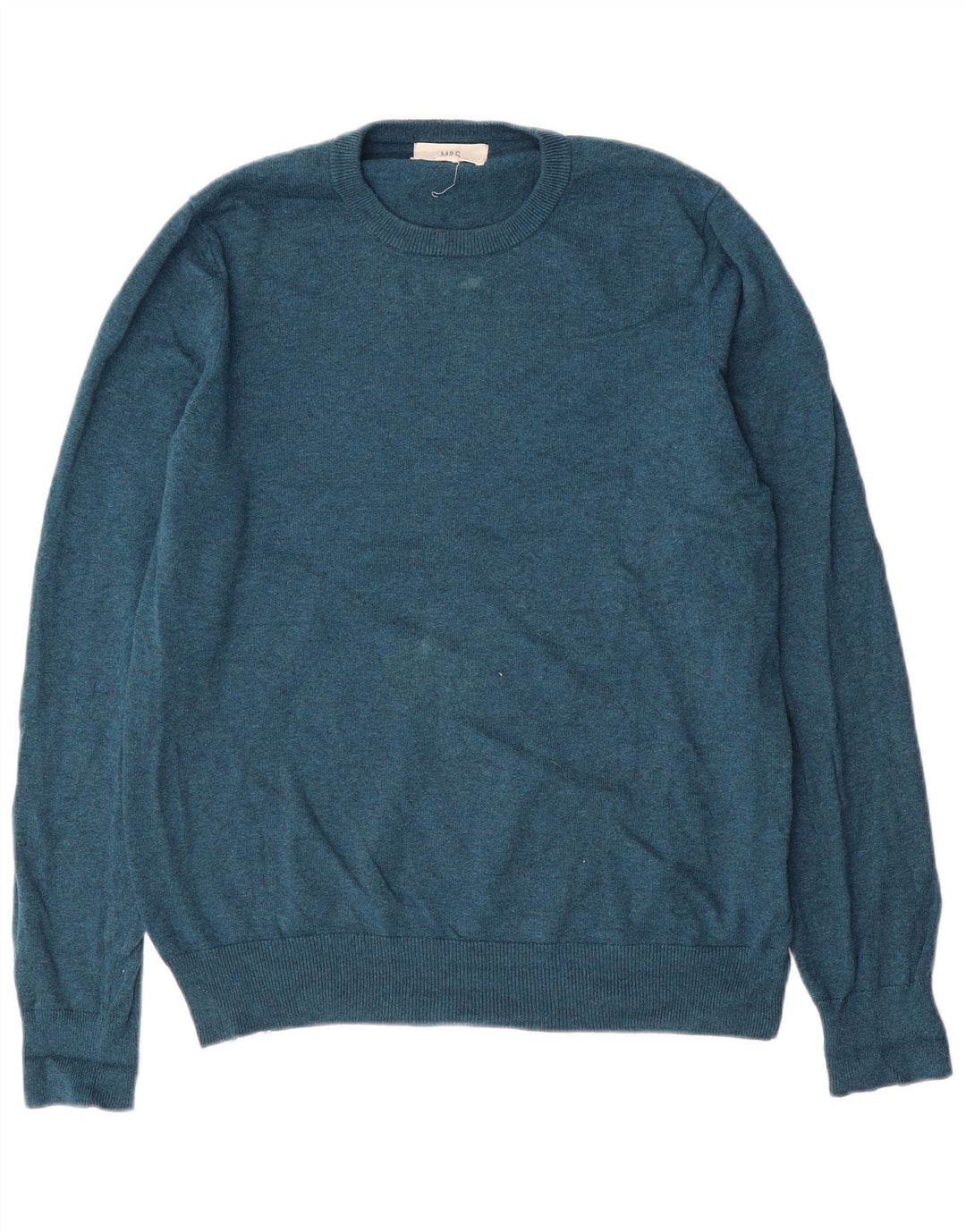 Marks & Spencer Herre sweater med rund hals, mellemblå bomuld