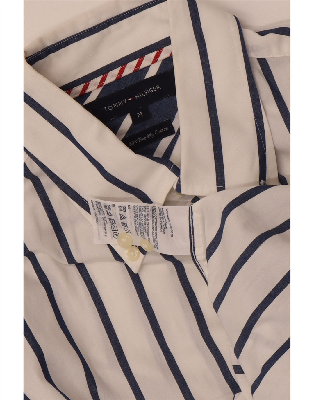 Tommy Hilfiger Herreskjorte Medium hvid stribet bomuld