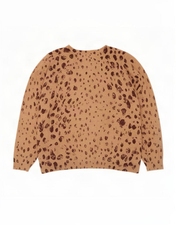 Marks & Spencer Dame Cardigan Sweater UK 22 3XL Beige Animal Print