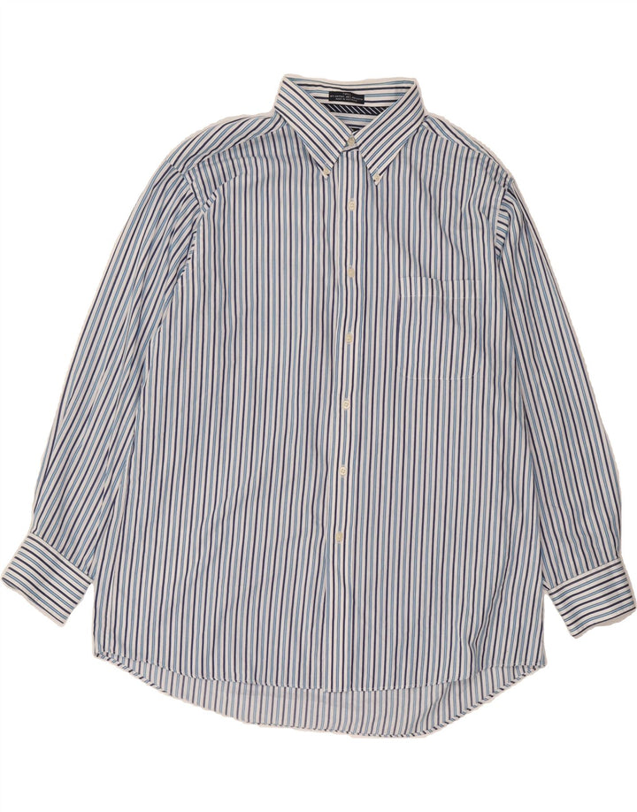 IZOD Mens Regular Fit Shirt Size 17 XL Blue Striped Cotton Vintage Izod and Second-Hand Izod from Messina Hembry 