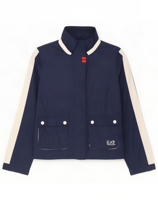 Emporio Armani Womens Tracksuit Top Jacket UK 14 Medium Navy Blue