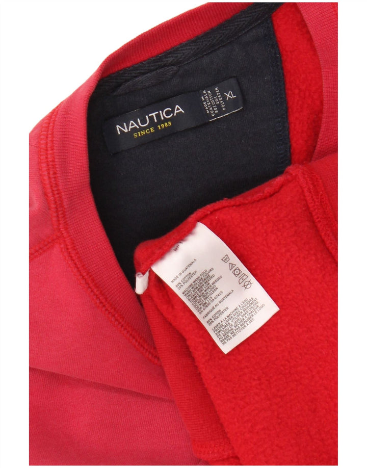 Nautica Herre Sweatshirt Jumper XL Rød Bomuld
