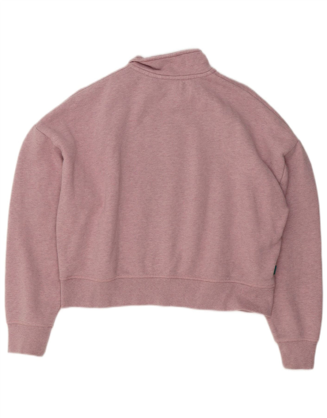 Superdry Womens Oversized Crop Sweatshirt Jumper UK 16 Large Pink Flecked