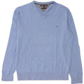 Tommy Hilfiger Herre V-hals sweater Stor Blå Bomuld