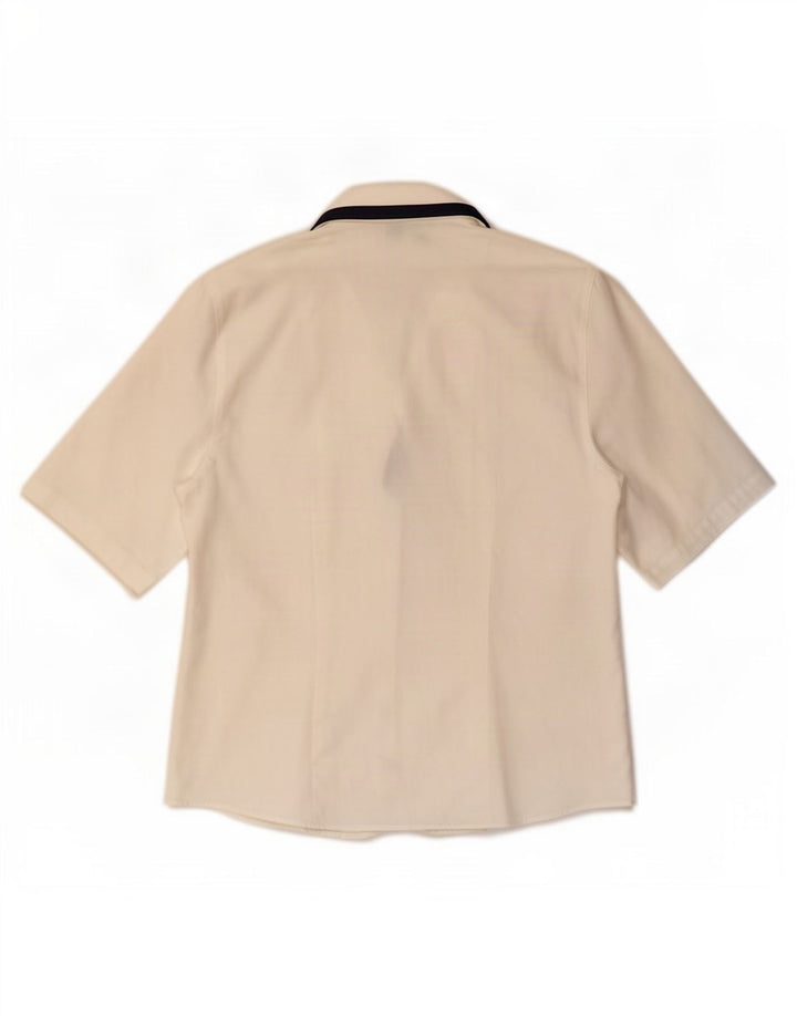 Enara Camicece kortærmet skjorte til kvinder UK 14 Medium White Colourblock
