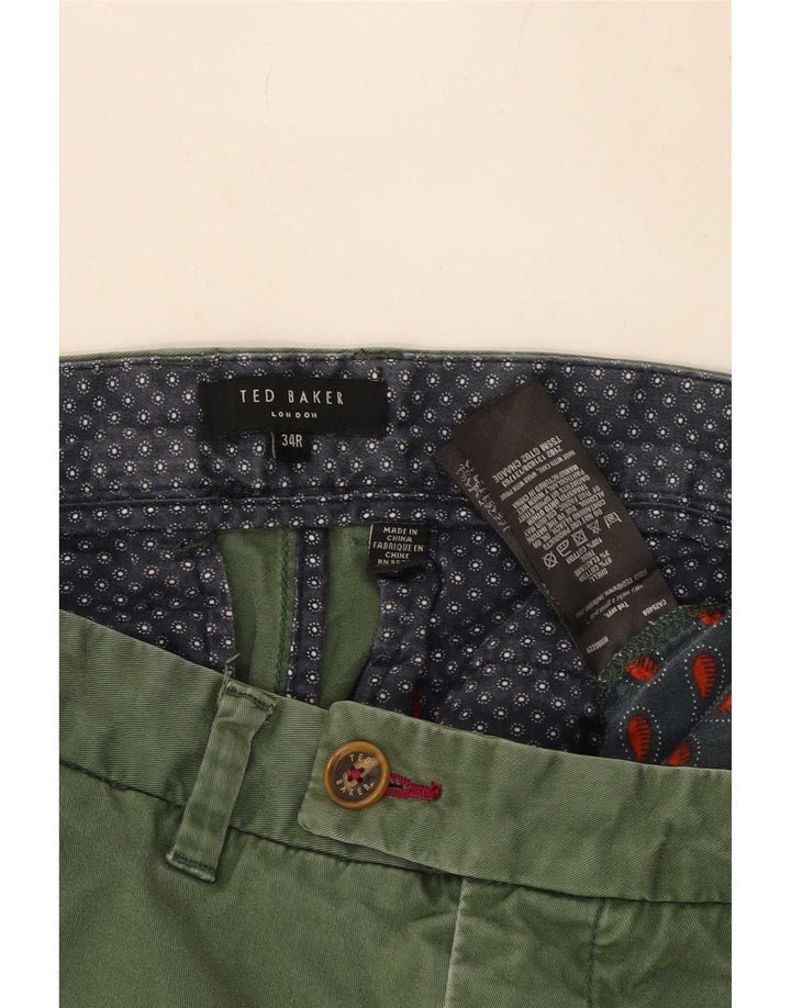 Ted Baker Herre Regular Chino Bukser W34 L30 Grøn Bomuld