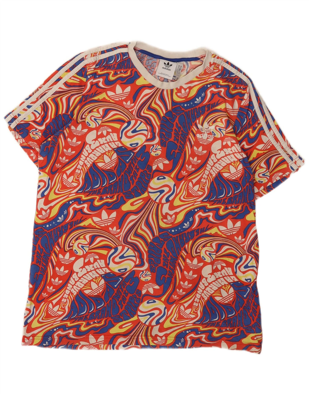 Adidas Herre grafisk T-shirt Top Medium Flerfarvet Bomuld