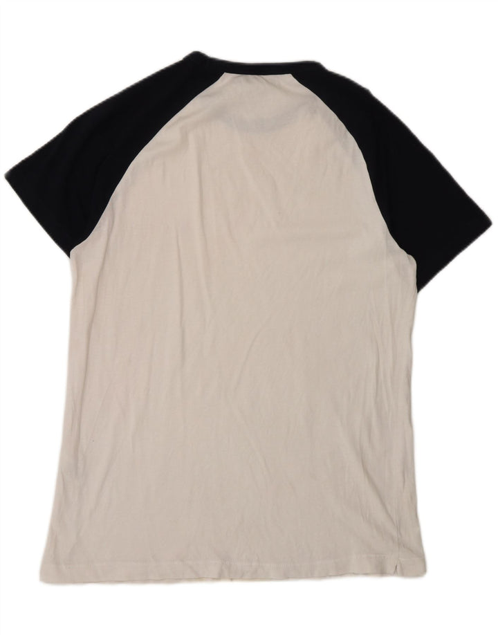 French Connection Dame T-Shirt Top Stor Hvid Colourblock Bomuld