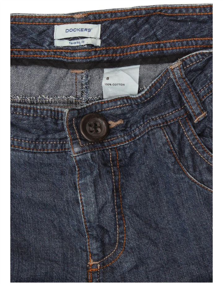 DOCKERS Dame Favorit Fit Jeans med brede ben US 8 Medium W30 L31 Marineblå