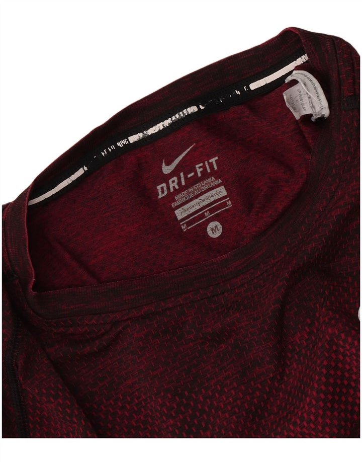 Nike Herre Dri Fit T-shirt Top Medium Burgundy Flecked