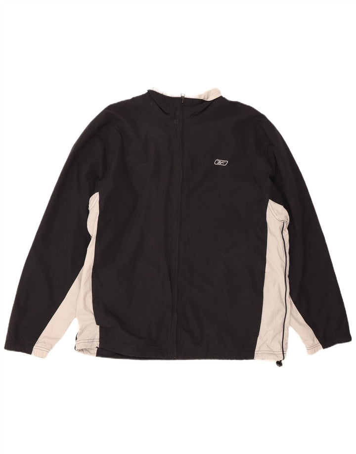 REEBOK Træningsdragt til mænd Topjakke Medium Sort Colourblock Polyester
