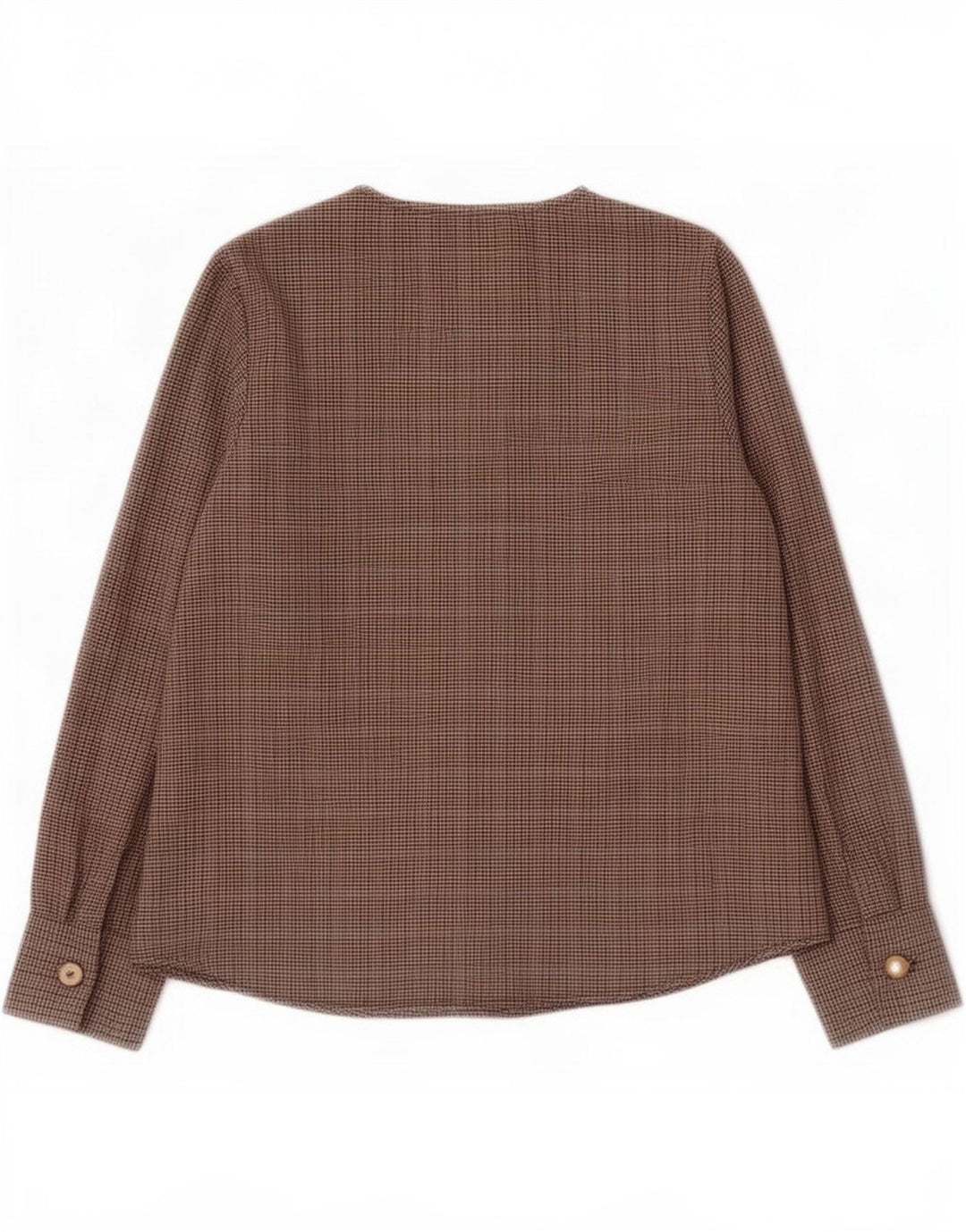 Zara Dame Langærmet Bluse Top UK 10 Lille brun sildebenspolyester