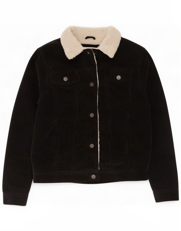 Marks & Spencer Girls Sherpa Corduroy-jakke 13-14 år Sort Colourblock