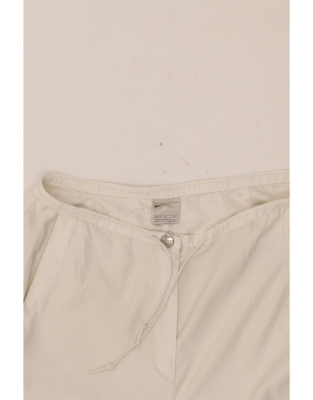NIKE Womens Straight Cropped Trousers UK 8/10 Medium W30 L26 White Vintage Nike and Second-Hand Nike from Messina Hembry 