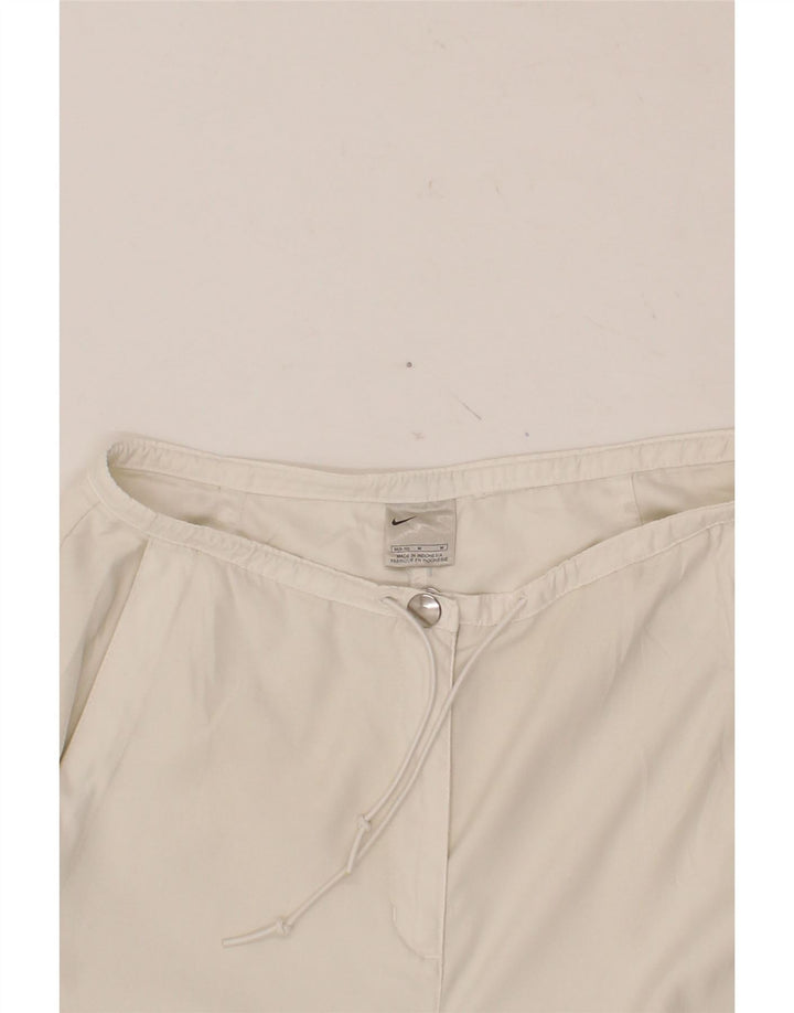 NIKE Womens Straight Cropped Trousers UK 8/10 Medium W30 L26 White Vintage Nike and Second-Hand Nike from Messina Hembry 