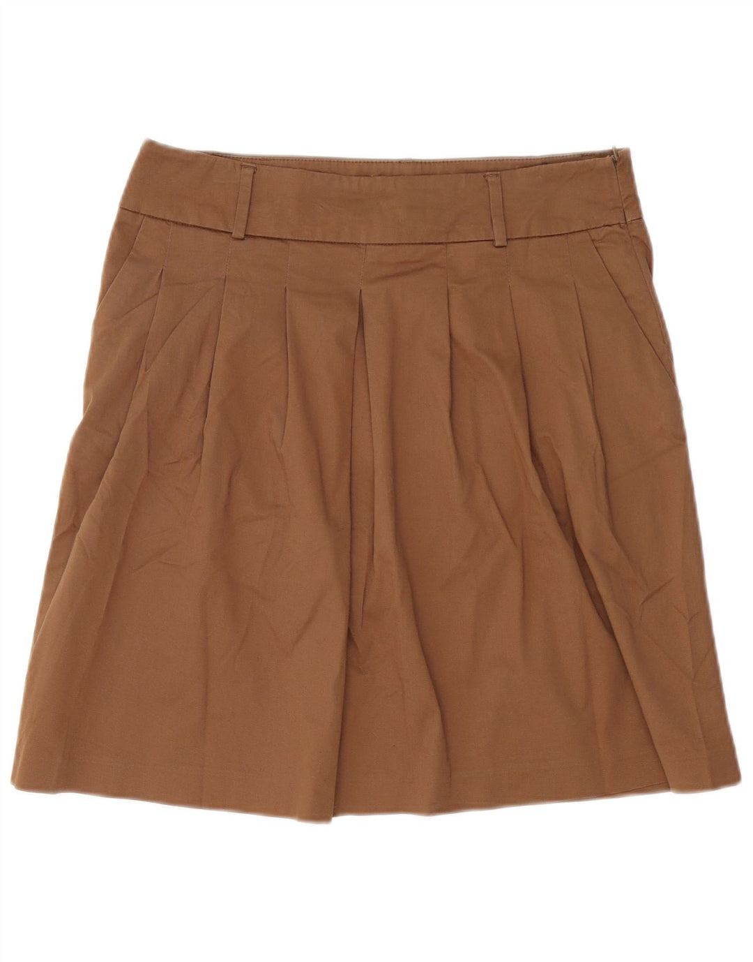 Zara Kvinder Plisseret A-Line nederdel Stor W34 Brun