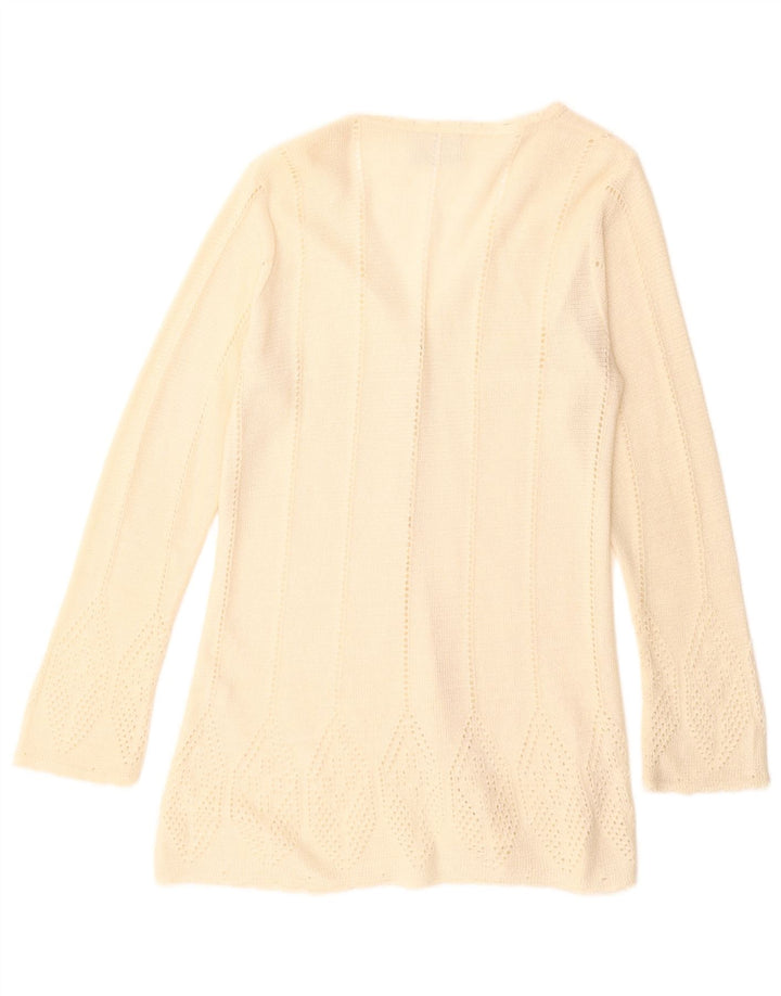 ETAM Womens Longline Cardigan Sweater UK 14 Medium Beige Akryl