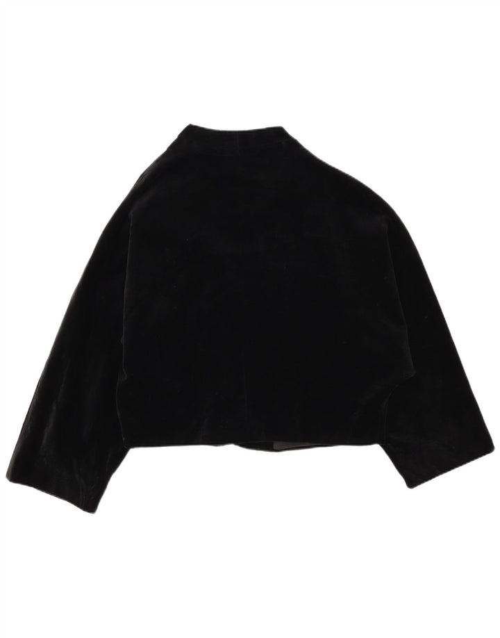 Max Mara Dame Oversized Open Velvet Blazer Jacket UK 12 Medium Black