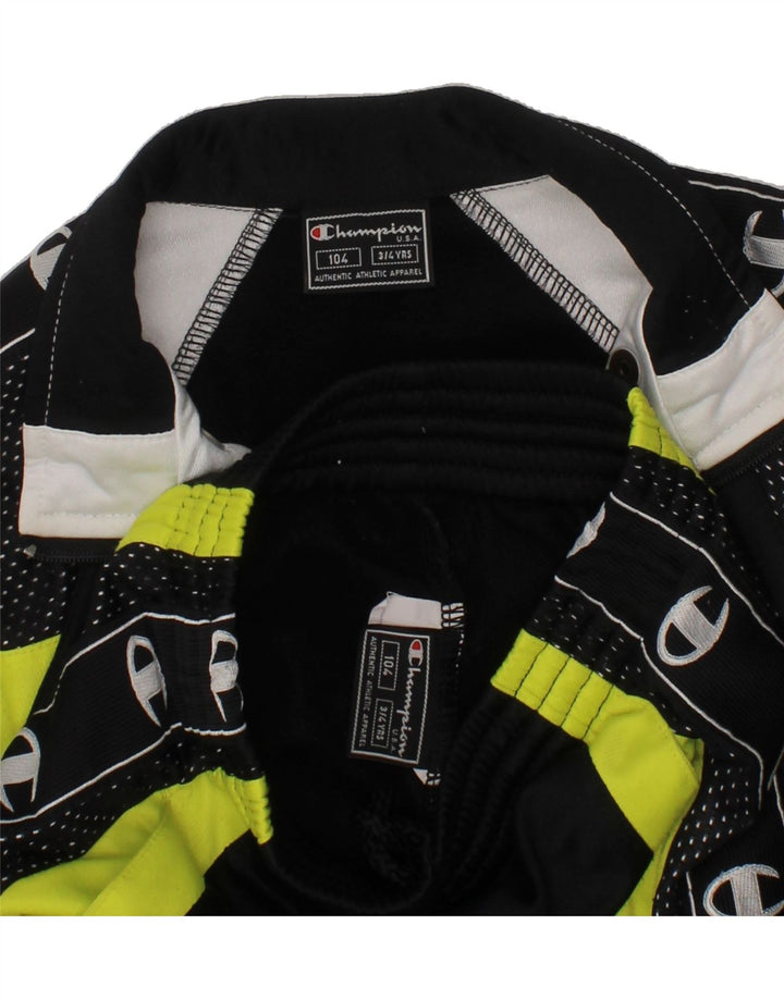 CHAMPION Boys Graphic Full Tracksuit 3-4 Years  Black Colourblock Vintage Champion and Second-Hand Champion from Messina Hembry 