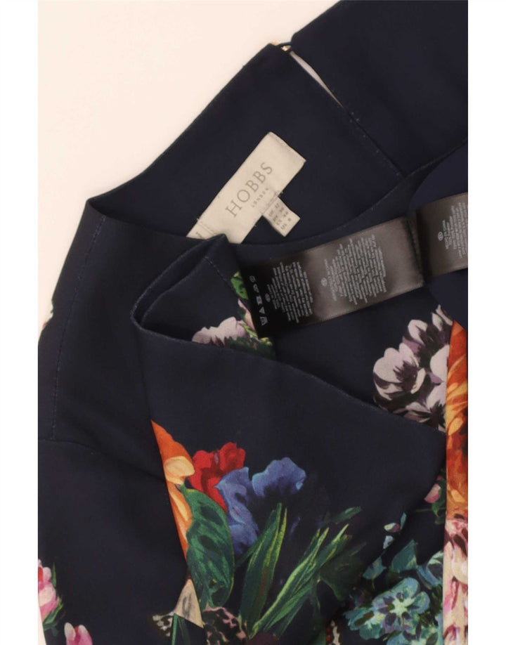 Hobbs Dame 3/4 ærme Skift Kjole UK 12 Medium Flerfarvet Blomster