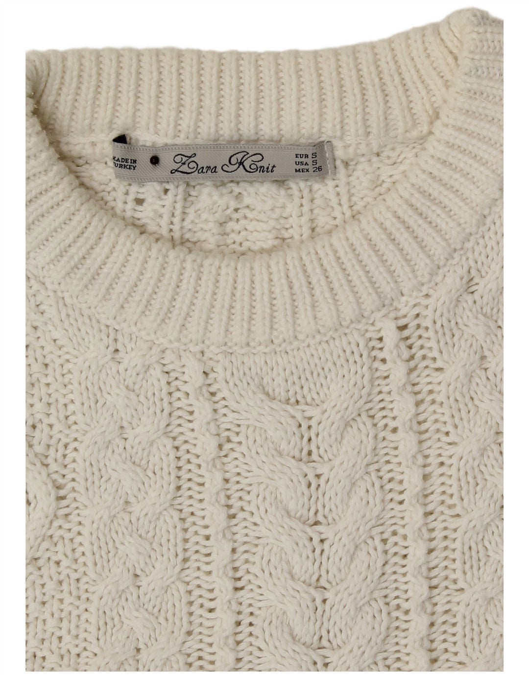 Zara Dame Boat Neck Jumper Sweater UK 10 Small White