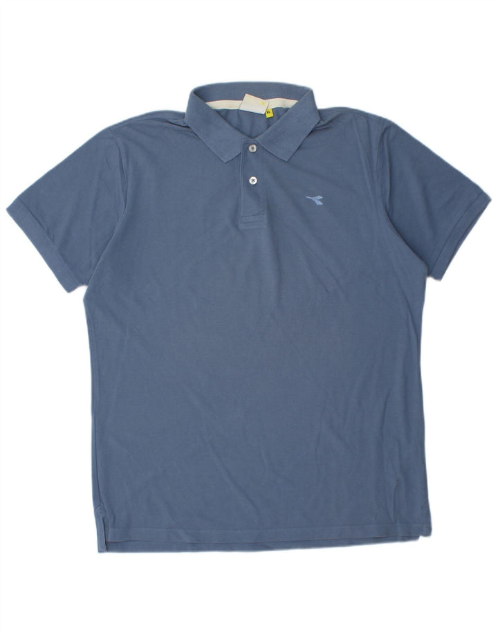 DIADORA Mens Polo Shirt XL Blue Cotton