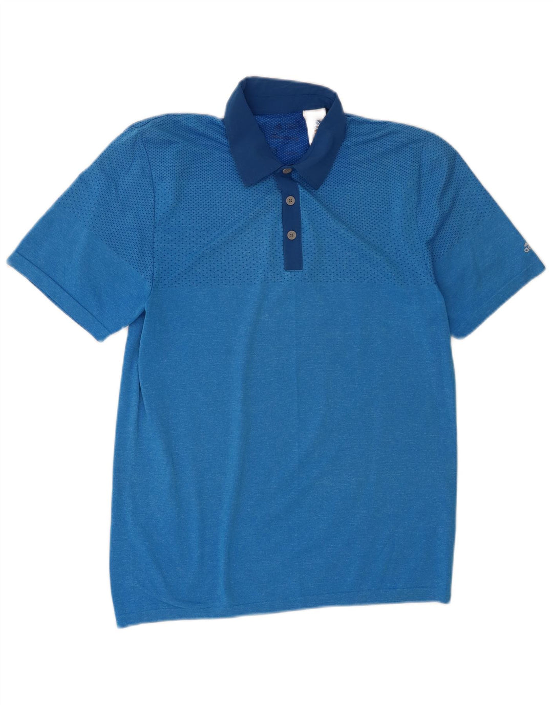 ADIDAS Mens Polo Shirt Medium Blue Spotted Polyester