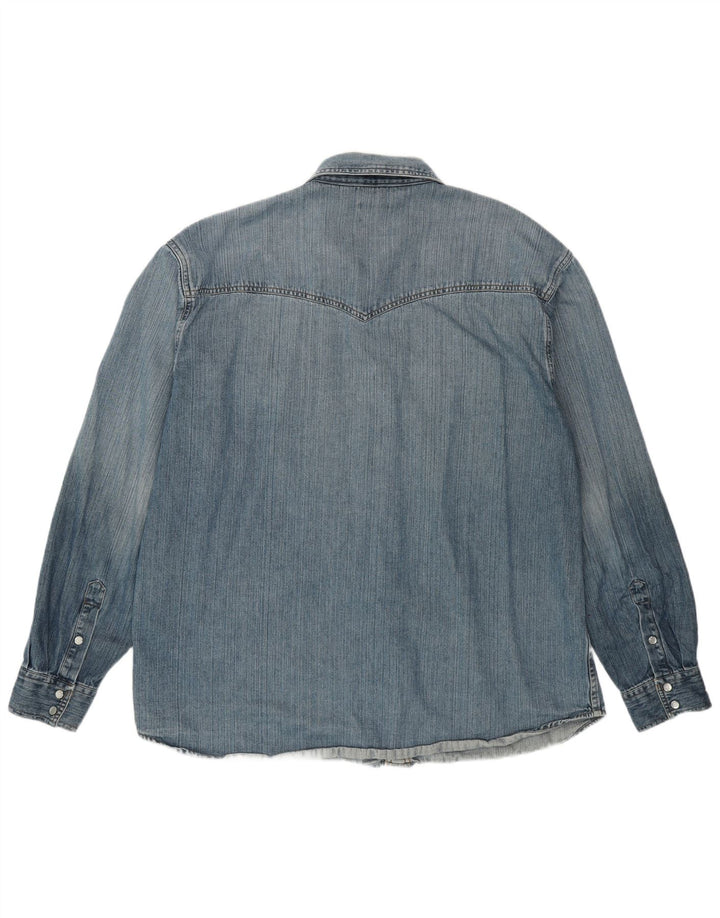 WRANGLER Denimskjorte til mænd 2XL Blå Bomuld