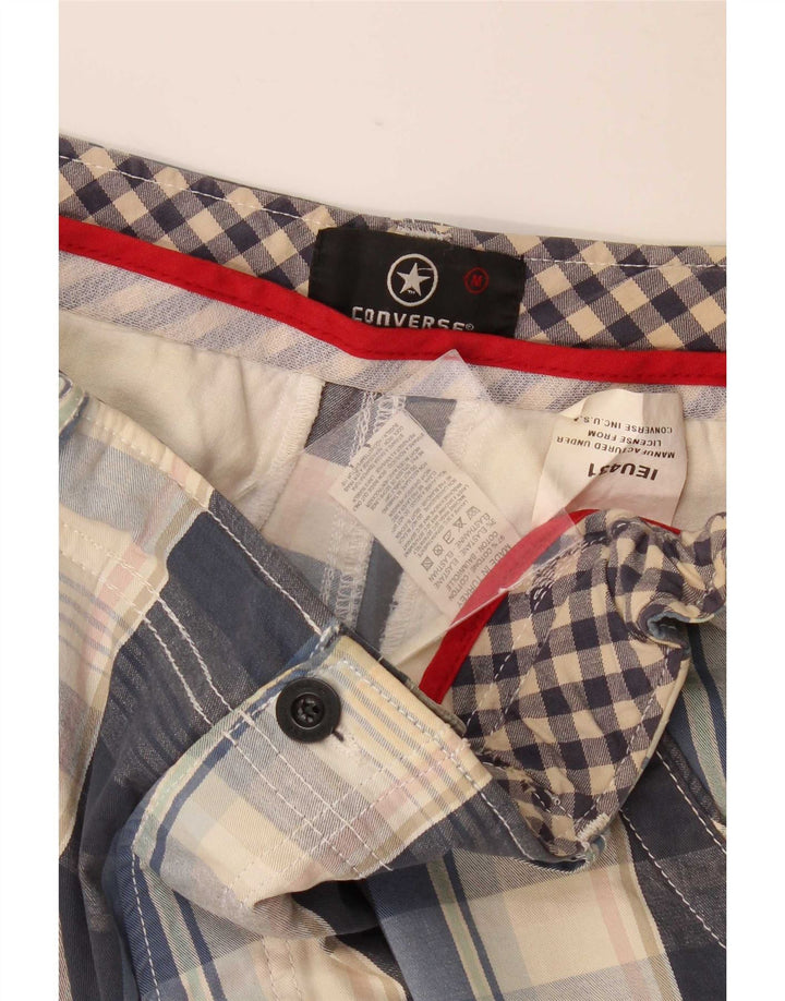 Converse Chino Shorts til mænd Medium W32 Marineblå ternet bomuld