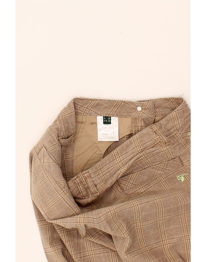 CHERVO Womens Bootcut Chino Trousers EU 36 Small W27 L32 Beige Check Vintage Chervo and Second-Hand Chervo from Messina Hembry 