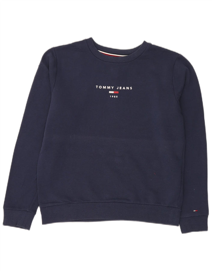 Tommy Hilfiger Dame Grafisk Sweatshirt Jumper UK 14 Medium Navy Blue