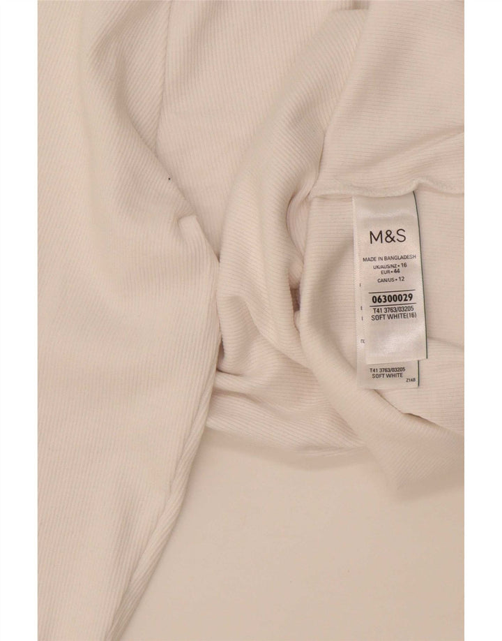Marks & Spencer Dametop Langærmet UK 16 Stor hvid bomuld