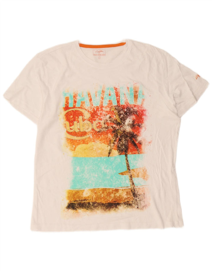 Lotto Dame Grafisk T-Shirt Top UK 16 Large White