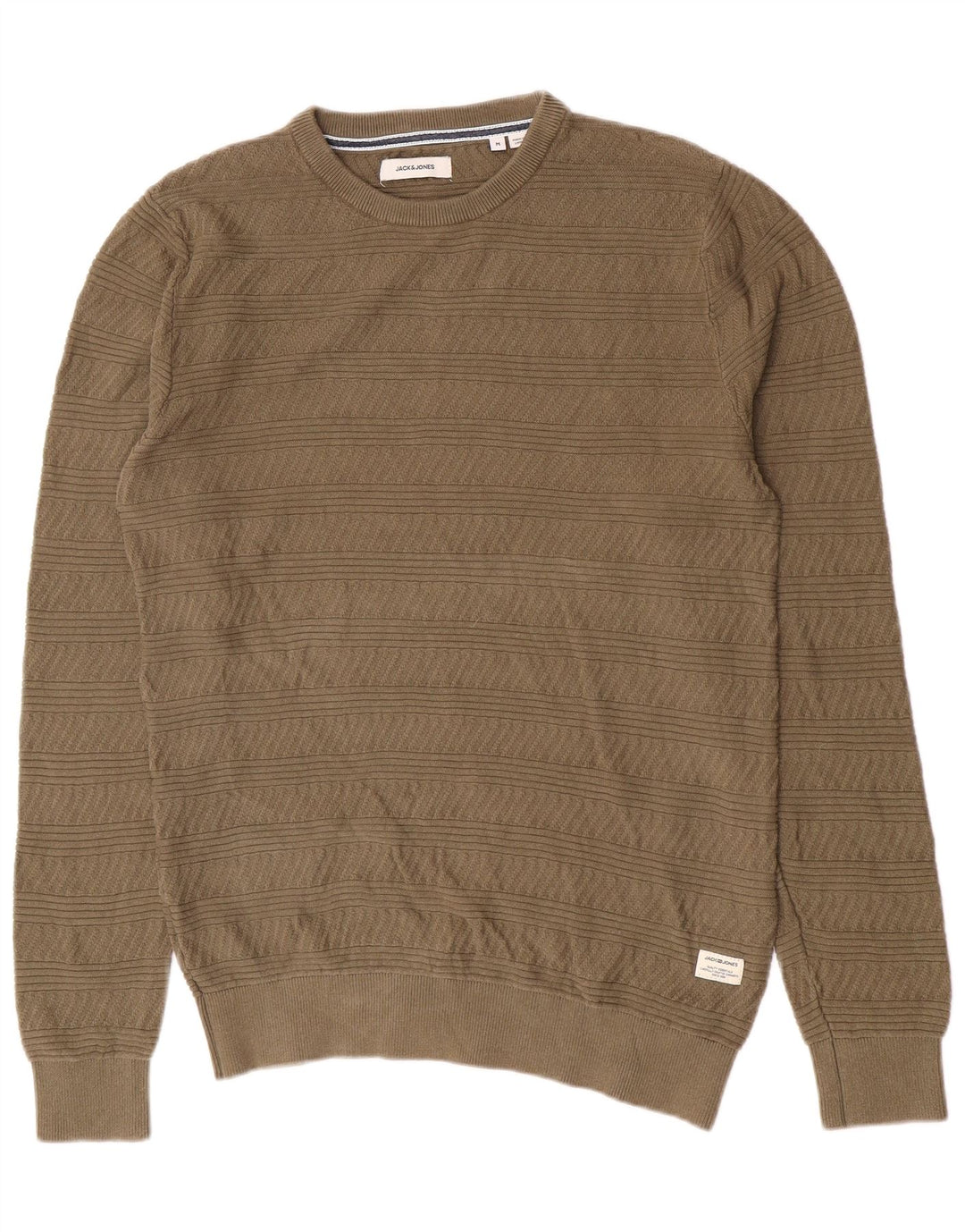 Jack & Jones Herre sweater med rund hals, mellemgrøn, geometrisk bomuld