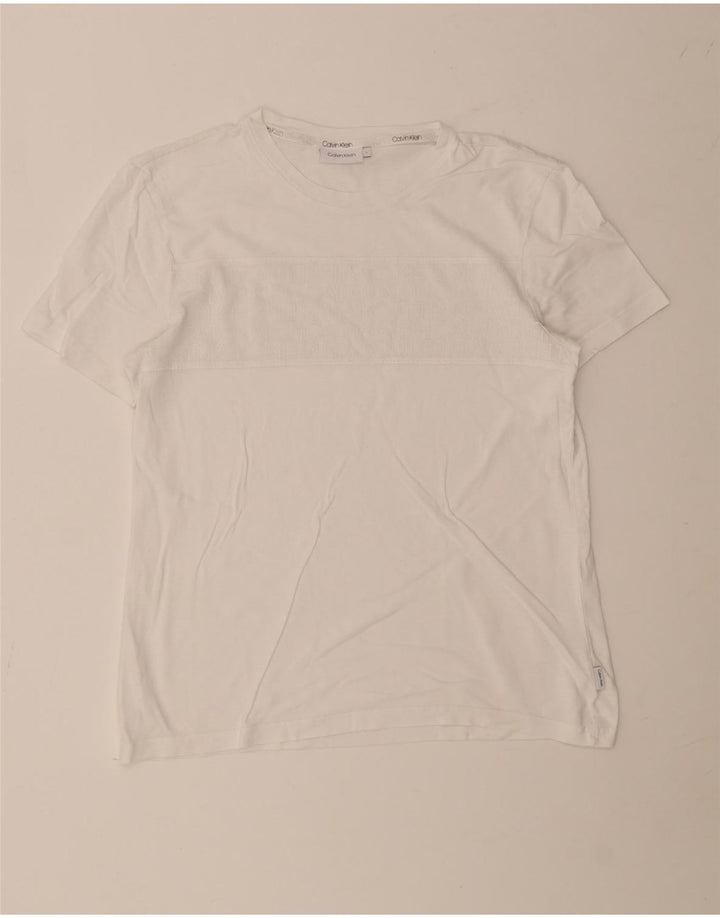 Calvin Klein Herre Grafisk T-Shirt Top Stor Hvid