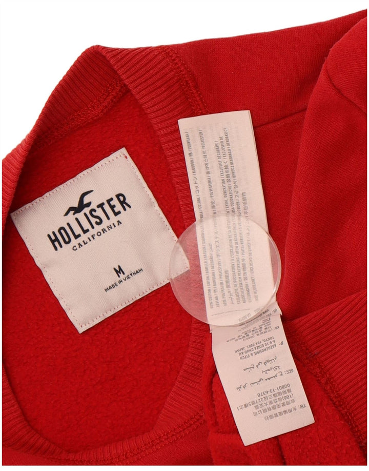 HOLLISTER Womens Graphic Sweatshirt Jumper UK 14 Medium Red Cotton