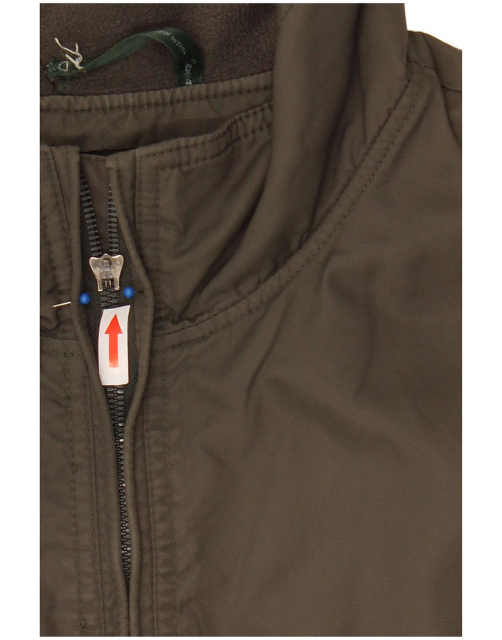 Zara Herre Bomber Jacket UK 40 Stor Khaki Nylon