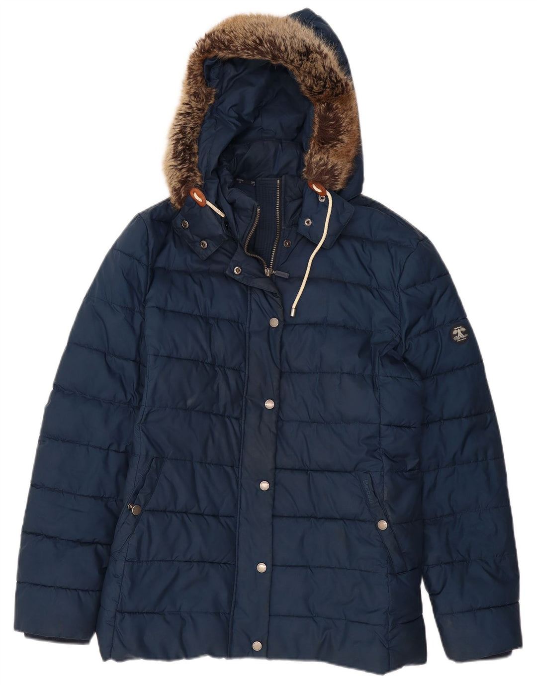 Barbour, polstret hættejakke til kvinder, UK 18 XL marineblå polyester