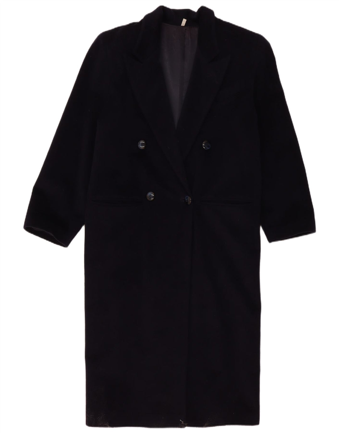 Vintage dobbeltradet frakke til kvinder EU 40 Medium Navy Blue