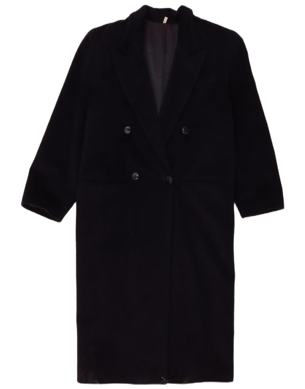 Vintage dobbeltradet frakke til kvinder EU 40 Medium Navy Blue