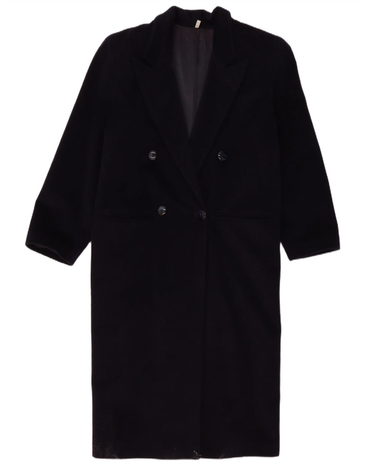 Vintage dobbeltradet frakke til kvinder EU 40 Medium Navy Blue