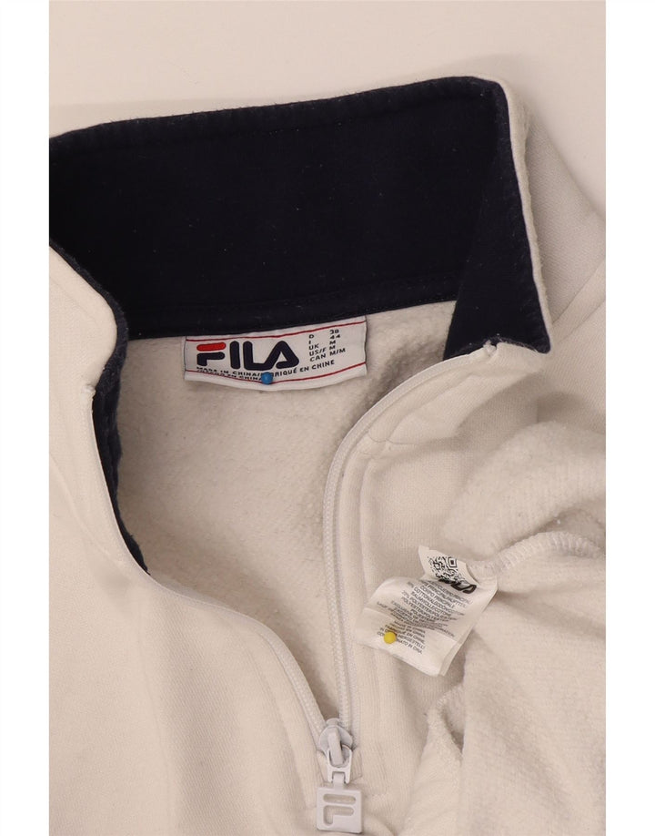 FILA Sweatshirt med lynlås til kvinder DK 14 Medium hvid bomuld