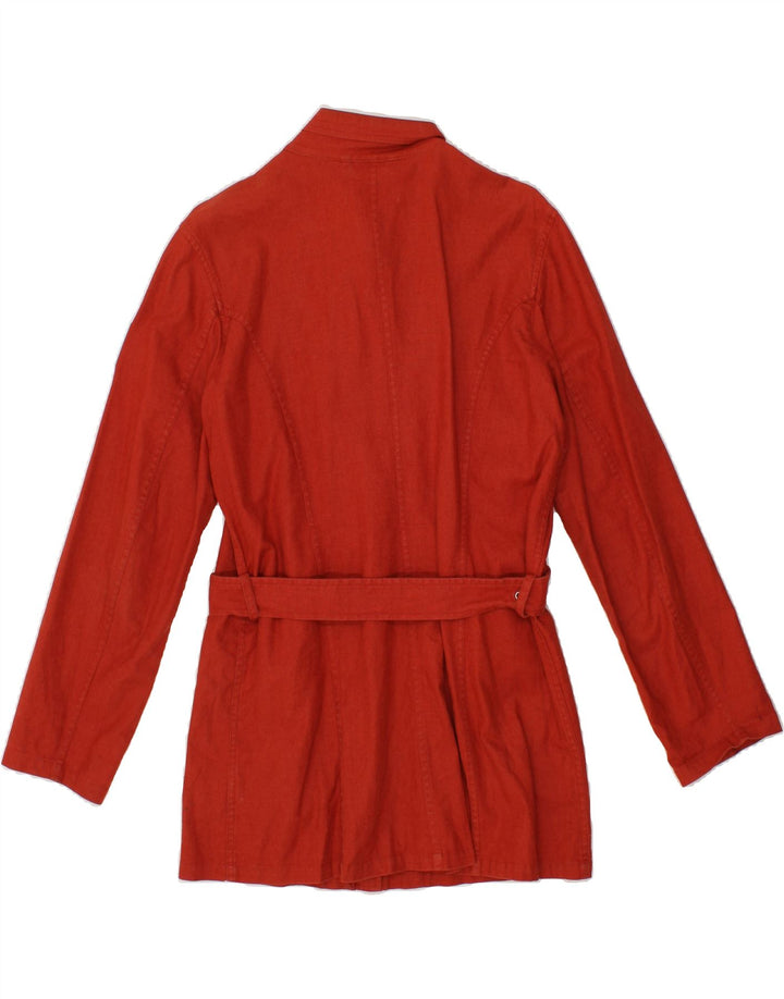 SERGIO TACCHINI Womens Overcoat IT 46 Large Red Linen Vintage Sergio Tacchini and Second-Hand Sergio Tacchini from Messina Hembry 