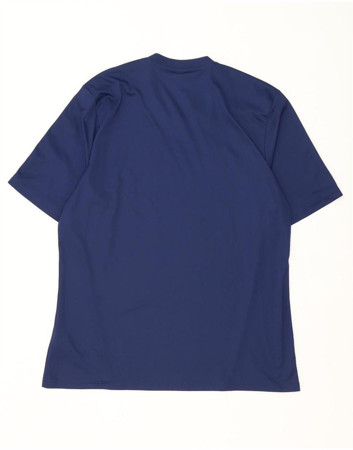 Adidas Herre Climalite T-Shirt Top XL Marineblå stribet polyester