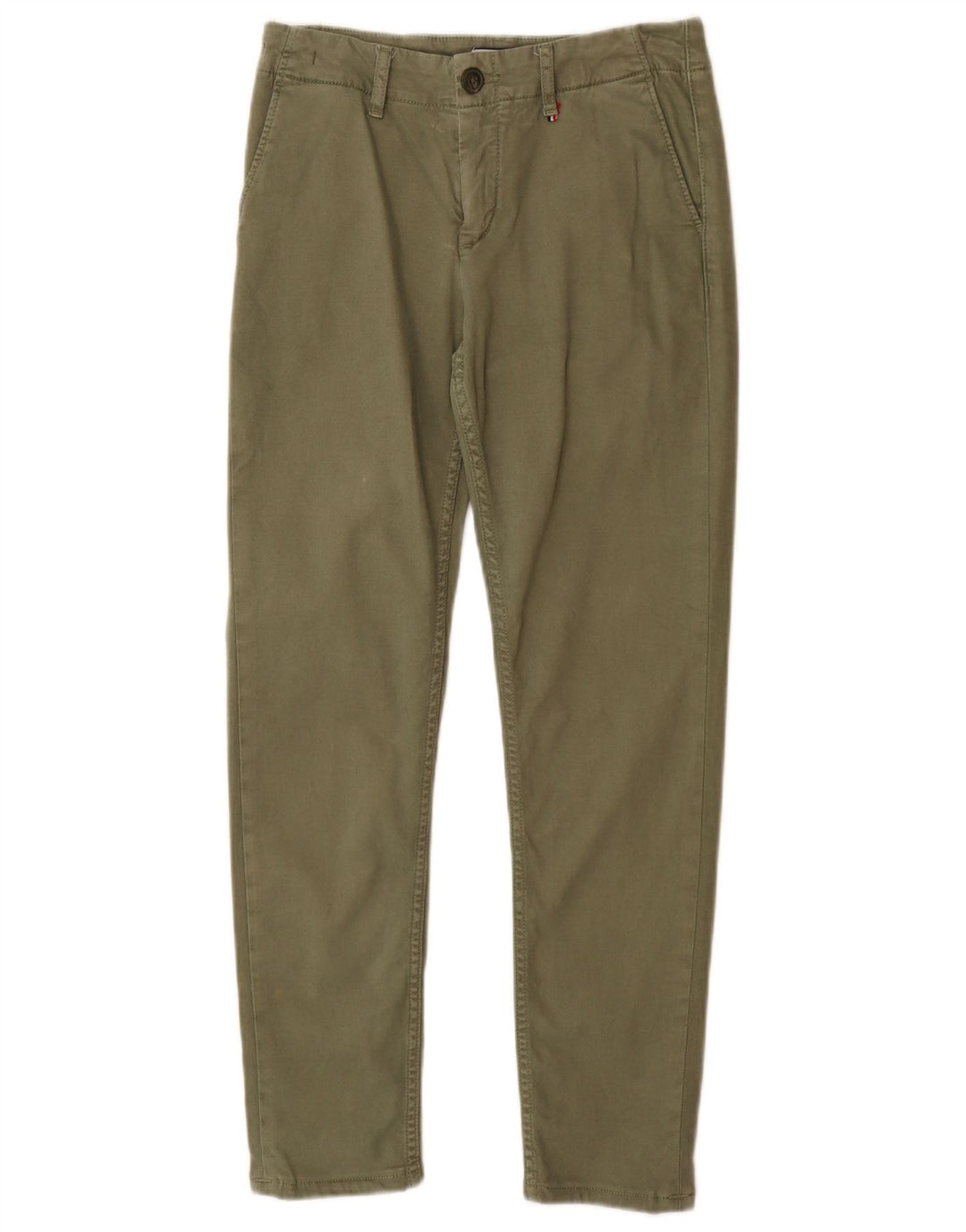Tommy Hilfiger Dame Slim Chino Bukser W25 L30 Grøn Bomuld