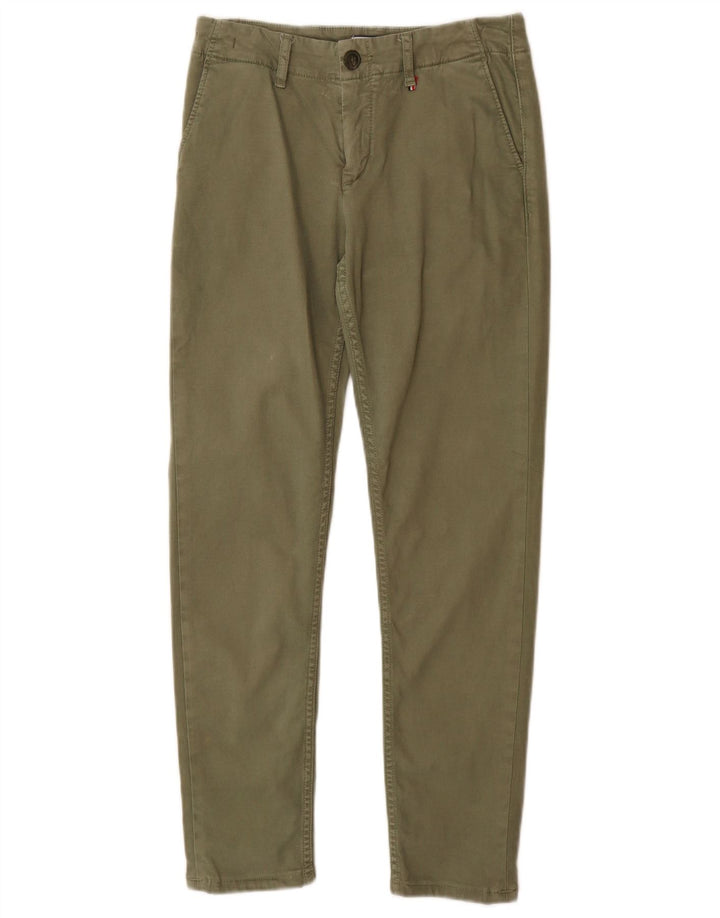 Tommy Hilfiger Dame Slim Chino Bukser W25 L30 Grøn Bomuld