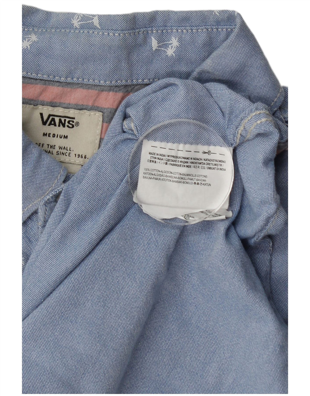 Vans Kortærmet Herreskjorte Medium Blue Floral Bomuld